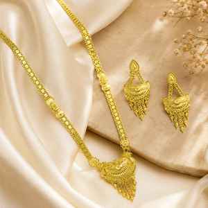 Joyería de Latón al por Mayor, Chapada en Oro de 14K, 18K y 24K, Collares Largos con Diseño Tradicional, Conjunto de Joyería - Product Image 1