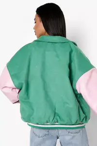 Chaquetas Varsity Personalizadas para Hombre, Diseño 2026, Patrón Sólido, Precio Accesible, para Uso en Exteriores - Product Image 3