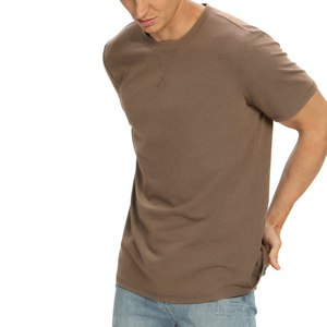 T-shirts blancs décontractés à manches courtes pour hommes en polyester/coton à carreaux, écologiques, teints unis, avec impression personnalisée, vente en gros - Product Image 5