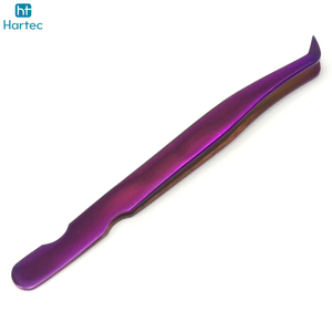 Pince à épiler multi-outils pour extensions de cils et volume, dégradé violet, en acier inoxydable durable, à pointe incurvée et droite, lot de 8 pièces - Product Image 4