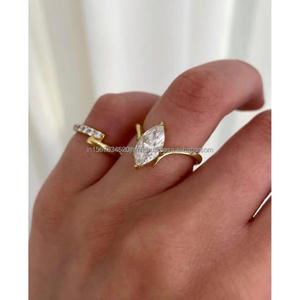 Anillo Unisex de Oro Blanco de 14k con Diamante Tallado, Cultivado en Laboratorio IGI/GIA, Estilo Vintage, para Boda/Compromiso, Oro Amarillo Fino, Regalo de Aniversario - Product Image 1
