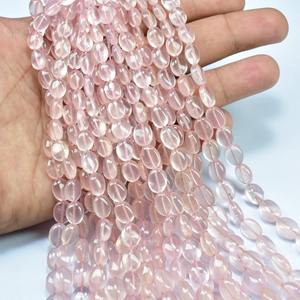 Natural Rose Quartz Smooth Oval Shape Loose Gemstone Beads 6 To 8mm Quartz Stone Beads For Jewelry Making Wholesale Rose Quartz - Product Image 5