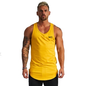 Hot Selling Customized Solid Color Mens Gym Tank Top Knitted Cotton/bamboo Fiber Breathable Lightweight High Street Style Quick - Product Image 2