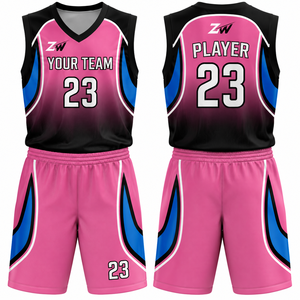 Maillot de basketball personnalisé par sublimation, col en V, sans manches, anti-transpiration, unisexe adulte - Product Image 1