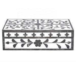 New Arrival Floral Bone Inlay <b>Box</b> Bone Jewelry Organizer Modern Bone Decorative <b>Storage</b> <b>Box</b> for <b>Shelf</b> or Coffee Table Decor - Product Image 1