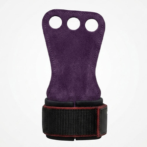 Poignées d'entraînement avec 3 trous pour les doigts, poignées rembourrées en cuir pour la protection des paumes, équipement d'entraînement pour la musculation, vente en gros - Product Image 3