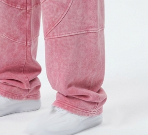 Pantalones de chándal de forro polar lavado para mujer, corte holgado informal con cintura con cordón, de largo completo, para invierno, estilo urbano, con lavado ácido - Product Image 3