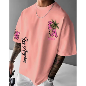 Camiseta de Hombre de Algodón 100% de Manga Corta con Hombros Caídos, Estilo Casual, 280g, con Logo Frontal Sólido, Corte Regular, Venta al por Mayor de Fábrica - Product Image 1