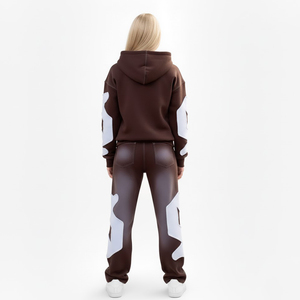 Men's Hooded Sweatshirt <b>Set</b> Solid Green Fleece Casual Winter Breathable <b>Knitted</b> Jogging Pants Full Zip Hoodie Long Sleeve - Product Image 4