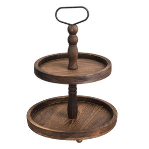 Bandeja de madera de 2 niveles con diseño personalizado, soporte decorativo estilo granja para Cupcakes, mesa de comedor para bodas, decoraciones de mesa - Product Image 1