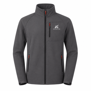 <b>GYM</b> ACTIVE ENTERPRISES Men's Softshell Stand Collar Full Zip Windproof <b>Jacket</b> Embroidery for Outdoor Sports Winter OEM Service - Product Image 1