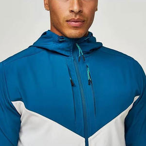 Ensemble de survêtement pour homme prêt à être expédié, veste courte coupe-vent deux pièces, fermeture éclair, nylon 100% polyester, style streetwear, color block - Product Image 5