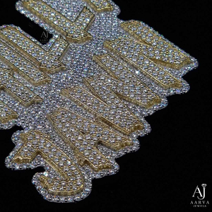 Collar con colgante de letra de moissanita chapado en oro de dos tonos y plata 925, joyería de hip hop, collar con nombre personalizado para fiesta - Product Image 4