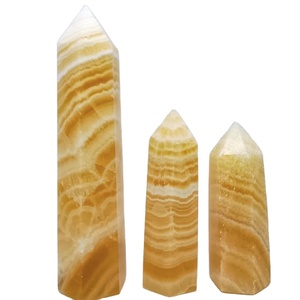 Sunny Yellow Calcite Obelisk Polished Healing Love <strong>Crystal</strong> for Energy Cleansing Joy Abundance <strong>Solar</strong> <strong>Plexus</strong> <strong>Chakra</strong> Decor Gift - Product Image 2