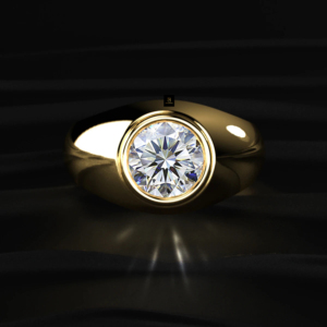 Bague solitaire classique pour homme, 2 carats, taille brillant ronde, or et argent, certifiée IGI, sertie en clos, bijoux élégants - Product Image 4
