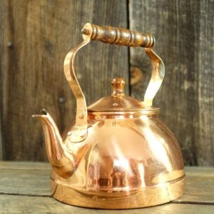 Antique Look Copper <b>Tea</b> <b>Kettle</b> Matte Finish with Strong Handle Handmade for Kitchen Heating Water and Premium Gift Purpose - Product Image 1