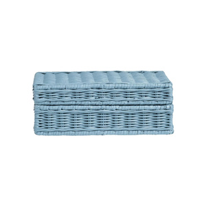 Juego de Cajas de Almacenamiento Decorativas Rectangulares de Mimbre Azul Versátiles, Organizador de Almacenamiento de Mimbre Hecho a Mano para la Organización del Hogar - Product Image 4