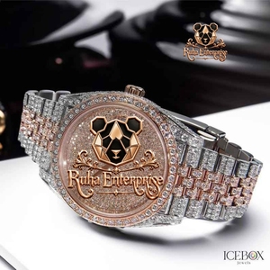 Luxury <b>Men</b>’s Stone Accent Quartz Timepiece with Moissanite Detailing Stainless Steel Case Crystal Dial Contemporary Wristwear - Product Image 2