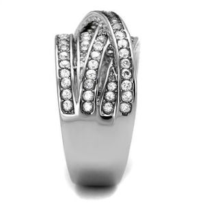 Anello in Acciaio Inossidabile Lucidato TK2096 con Zirconi Cubici di Grado AAA - Product Image 4