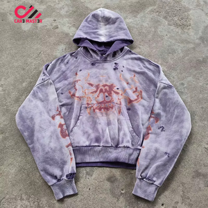 Conjunto Deportivo Tie Dye con Capucha, Corte Holgado, Estampado de Calavera, Algodón, Ropa Urbana Unisex para Otoño, CARR MASTER - Product Image 5