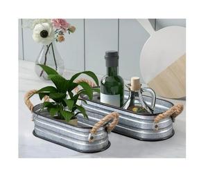 Grand bac à plantes galvanisé de forme ronde pour l'aménagement paysager des patios de restaurants en plein air et une décoration verte élégante - Product Image 3
