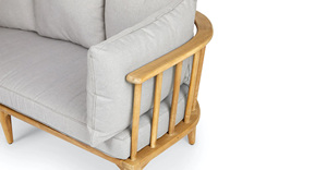 Canapé d'extérieur moderne en teck avec coussin résistant au soleil, fabricant OEM pour grossistes, fournisseur de meubles de jardin et de terrasse - Product Image 3
