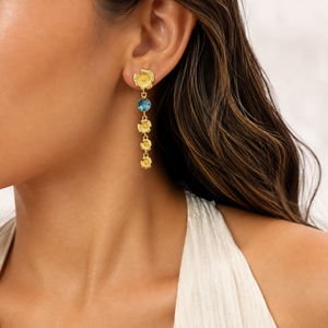 Boucles d'oreilles pendantes en laiton plaqué or 18 carats, style punk, motif fleur découpée, 62 mm, à fermoir poussoir, bijoux pour femme, cadeau idéal - Product Image 3
