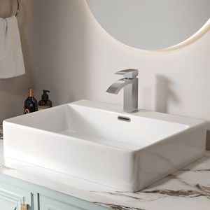 Rubinetto per lavabo da bagno con maniglia singola da 6,68 pollici Bothwa Home, certificato CUPC, finitura nichel spazzolato, rubinetto singolo da 6,68 pollici Bothwa Home - Product Image 1