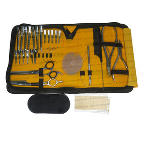 Hair Extension Tools Kit with Duckbill Clips Long Hair Sectioning Clips C-Shape Extension <b>Needles</b> Shears & <b>Beads</b> Crimping plier - Product Image 1