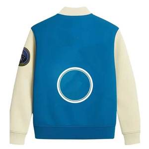 Nouvelle arrivée : vestes varsity blanches pour femmes avec logo brodé personnalisé, manches en laine blanche, style streetwear. - Product Image 2