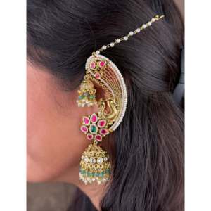 Kritika Traditional Jhumka Drop Earrings-Brass & Copper Pearl <b>Indian</b> Casual Wedding Party <b>Jewellery</b> - Product Image 1
