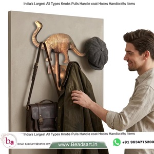 Jurassic Animal Wall Cast Iron Coat Hat Hooks Hanger Brass Antique Design Adjustable Waterproof Self-adhesive Installation - Product Image 4