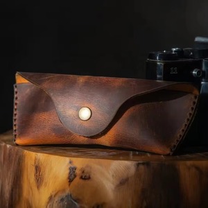 New Genuine Leather Classic Handmade Glasses Cover Luxury Eyewear <b>Case</b> Full Grain Leather <b>Sunglasses</b> Pouch LGC-0096 - Product Image 1