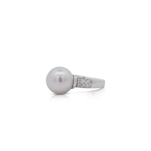 Bague en argent sterling 925 avec perle blanche, alliance de mariage, sertie de griffes rondes, bijoux élégants pour femmes - Product Image 1