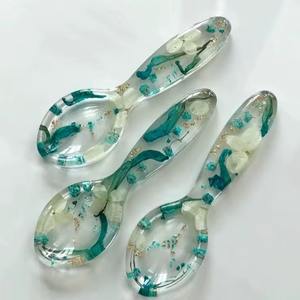 Cuillère de service réutilisable en résine artisanale de luxe TCE, couverts décoratifs haut de gamme, personnalisables, cadeau pour la maison, la salle à manger, l'hôtel, le café - Product Image 4