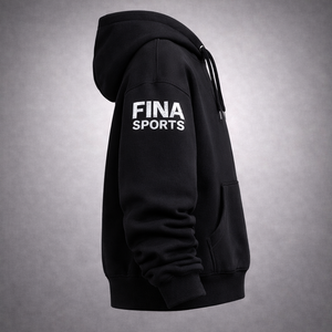 Sweat à capuche épais orné de strass 350 GSM, sweat à capuche personnalisé en cristal, streetwear, pull-over FINA SPORTS, sweat à capuche épais orné de strass 350 GSM - Product Image 3