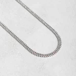 Collar de plata 925 para hombre con moissanita de corte redondo, cadena cubana, joyería hip hop, regalo para fiestas, pasa el probador de diamantes. - Product Image 2