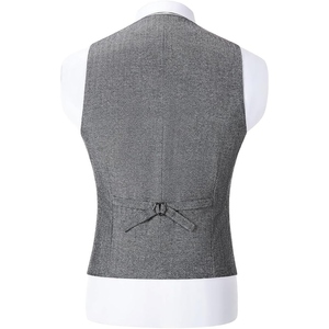 Chaleco de Tweed Cruzado Personalizado para Hombre, Chaleco Premium con Diseño Espigado, Chaleco de Traje Clásico para Bodas y Eventos Formales - Product Image 5