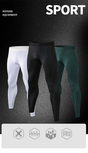 Leggings thermiques de compression pour hommes, haute élasticité, poche latérale fonctionnelle, anti-transpiration, pour la gym - Product Image 3
