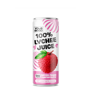 Jugo de Lichi 100% Natural, 320 ml, Bebida de Fruta Sin Concentrados, Lata de Aluminio, Fabricante de Bebidas al por Mayor, Vietnam - Product Image 1