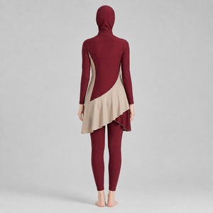 Modest Burkini Set Long Sleeve Swimwear Women Full Coverage Beach <b>Suit</b> Quick Dry Comfortable Swimming Outfit Modest Burkini set - Product Image 3