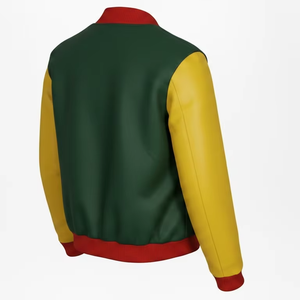 Veste décontractée pour homme, style universitaire, en mélange de coton, boutonnée, color block, légère, tendance streetwear, vente en gros - Product Image 2