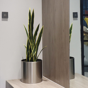 Wholesale Garden Flower Pot Set Metal Indoor Stand Round Stainless Steel Planters Box for Decoration - Product Image 1