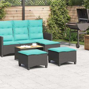 2 taburetes de patio de ratán sintético negro con cojines de 21,7 x 21,7 x 14,2 pulgadas, muebles elegantes para exteriores - Product Image 3