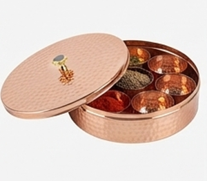 Boîte de rangement artisanale en cuivre martelé avec couvercle, récipient alimentaire rustique pour cuisine, anti-poussière, décoration métallique faite à la main - Product Image 6