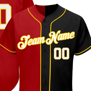 Camiseta de Béisbol Personalizada por Sublimación, OEM, 100% Poliéster, Informal, con Botones al Frente, Nombre del Equipo, Número, Ropa Deportiva - Product Image 2