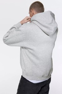 Sweat-shirt à capuche unisexe gris, coupe classique, couleur unie, décontracté, pour l'automne, 100 % coton molletonné anti-boulochage 300g, tricoté, avec poche - Product Image 4