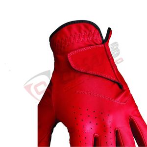 All-Weather Long-Lasting Red-Color Men Dark-all Logotipo personalizado Deportes de invierno Cabaret-Guantes de golf de cuero - Product Image 3