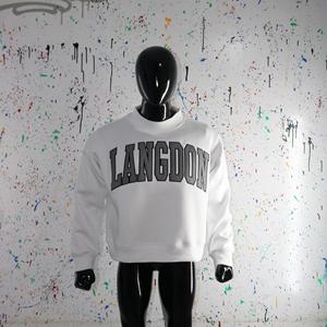 LANGDON WHITE Sweat-shirt à col montant 100% GRIS Broderie appliquée Sweat-shirt à col large URBAN PRODUCTIONS - Product Image 5