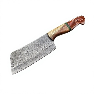 Cuchillo de carnicero de acero al carbono forjado a mano, cuchillo para carne y verduras, mango de madera, grosor de 0.6 mm - Product Image 2